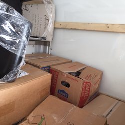 Joanna's Movers - Smashed boxes, this is towards the back of the truck.