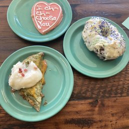Matcha strawberry scone, king brioche donut, conversation cookie Matcha strawberry scone, king brioche donut, conversation cookie