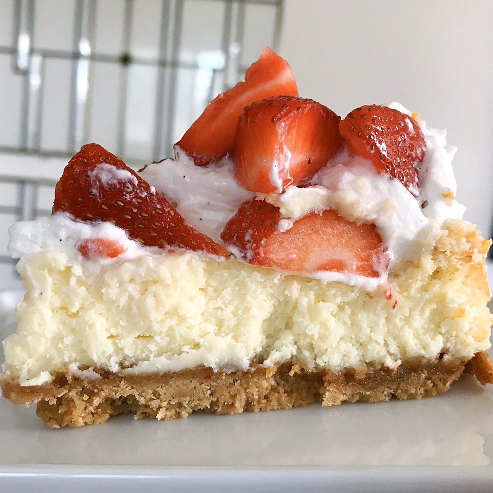 Strawberry cheesecake + whipped cream Strawberry cheesecake + whipped cream