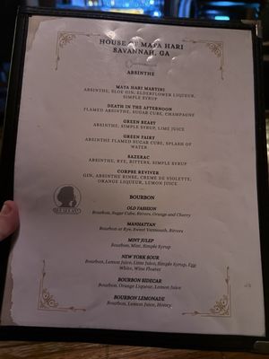 Menu photo 1 Mata Hari's Savannah, GA
