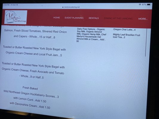 Menu photo 2 Dining at the Landing La Grande, OR