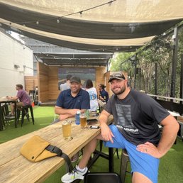 Patio area. Big screens to watch football.