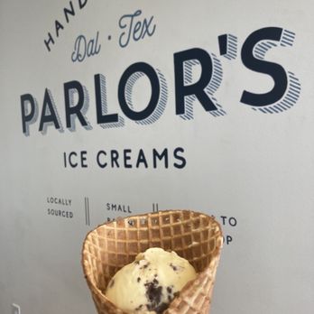 Parlor's Ice Creams - brownies a la mode in a fresh made waffle cone! - Ice Cream & Frozen Yogurt Near Me - Dallas, Texas