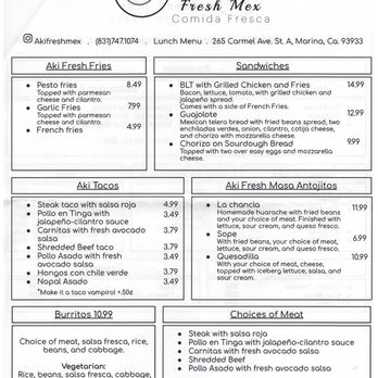 Aki Fresh Mex - Mexican Near Me - Marina, California Aki Fresh Mex - Mexican Near Me - Marina, California