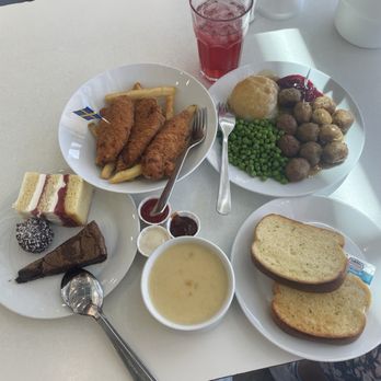IKEA - Desert plate, tenders with fries, meatballs, garlic bread, corn soup - Furniture Stores Near Me - Costa Mesa, California