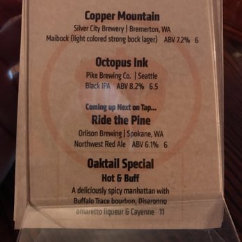 Oak - Seasonal beer menu - Burgers Near Me - Seattle, Washington Oak - Seasonal beer menu - Burgers Near Me - Seattle, Washington