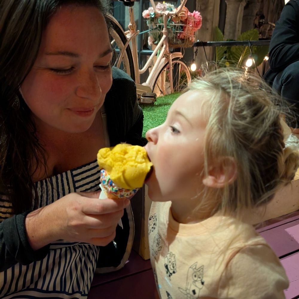Mango sorbet on a sprinkle cone Mango sorbet on a sprinkle cone