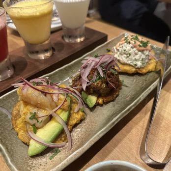 Pisco y Nazca Ceviche Gastrobar - Tostones Sampler - Peruvian Near Me - Reston, Virginia Pisco y Nazca Ceviche Gastrobar - Tostones Sampler - Peruvian Near Me - Reston, Virginia
