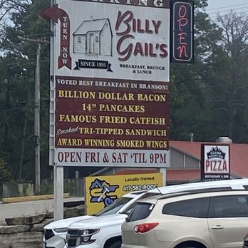 Billy Gail’s - Branson - Parking lot sign - American Near Me - Branson, Missouri Billy Gail’s - Branson - Parking lot sign - American Near Me - Branson, Missouri