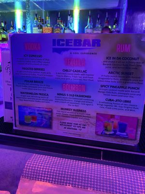 Menu photo 1 minus5 ICEBAR Las Vegas, NV Menu photo 1 minus5 ICEBAR Las Vegas, NV