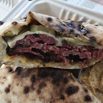 III Mas Bakery & Deli - Basturma brisket sandwich with chama spread on the side - Armenian Near Me - Glendale, California III Mas Bakery & Deli - Basturma brisket sandwich with chama spread on the side - Armenian Near Me - Glendale, California