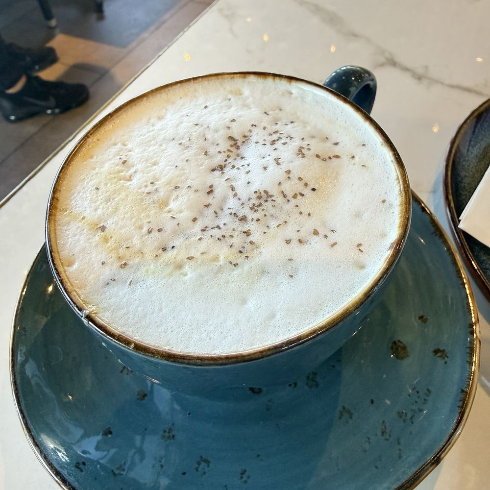 Tahini salted caramel latte