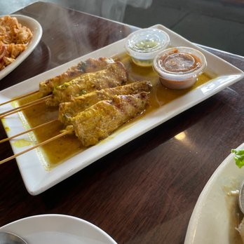 LUV Thai Cuisine - Chicken satay skewers. They came out nice and hot, with a very generous portion. - Thai Near Me - Austin, Texas