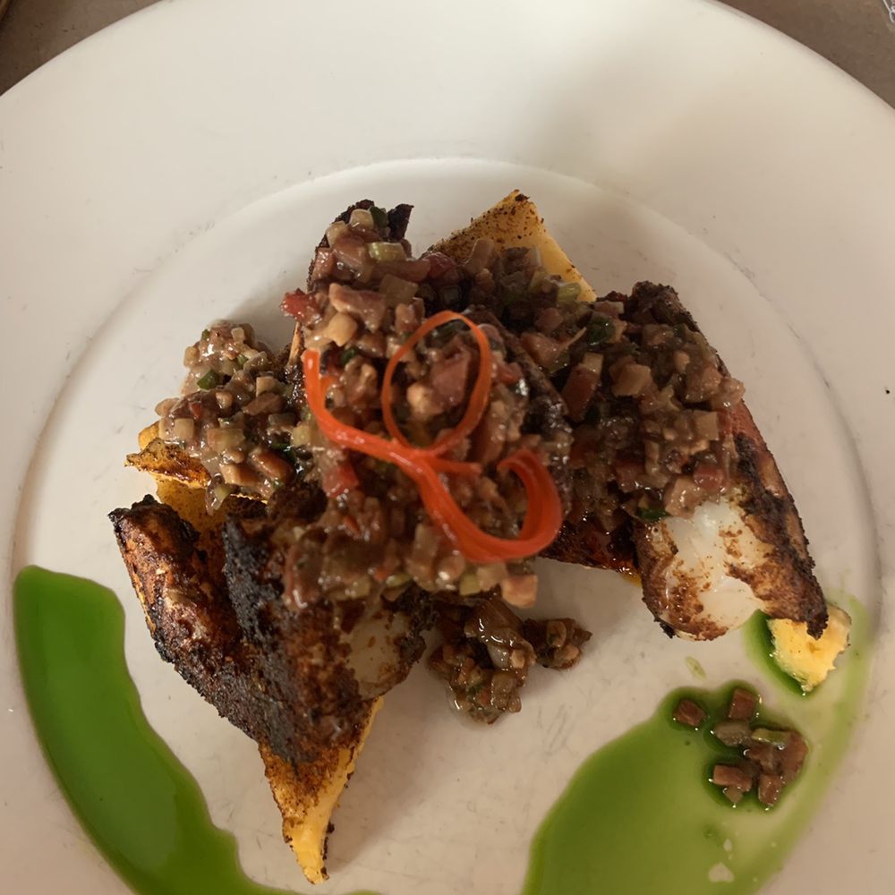 Boucherie - Blackened Shrimp & Grit Cake - Barbeque Near Me - New Orleans, Louisiana Boucherie - Blackened Shrimp & Grit Cake - Barbeque Near Me - New Orleans, Louisiana