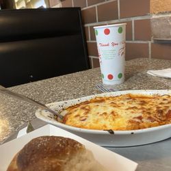 Brother's Pizza & Pasta - Lunch special 3 pastas, lasagna, ravioli and manicotti, comes with a roll