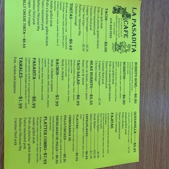La Pasadita Cafe - Menu 1 of 2 - Chicken Wings Near Me - Forsyth, Georgia La Pasadita Cafe - Menu 1 of 2 - Chicken Wings Near Me - Forsyth, Georgia