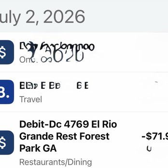 El Rio Grande - Bank statement - Mexican Near Me - Forest Park, Georgia El Rio Grande - Bank statement - Mexican Near Me - Forest Park, Georgia