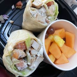 Greek Chicken Pita Sandwich as a wrap Greek Chicken Pita Sandwich as a wrap