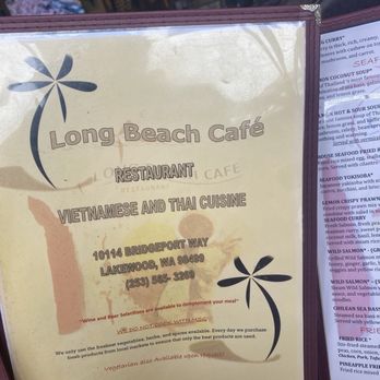 Long Beach Cafe Restaurant - Menu - Thai Near Me - Lakewood, Washington