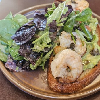 Shirley’s - Shrimp and avocado toast. Wasn't clear it was a toast from the menu but husband enjoyed it. - Bars Near Me - Petersburg, Virginia Shirley’s - Shrimp and avocado toast. Wasn't clear it was a toast from the menu but husband enjoyed it. - Bars Near Me - Petersburg, Virginia