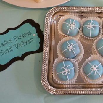 Christie's Cake Pops - Bridal Shower "Breakfast at Tiffanys" themed cake pop boxes Red Velvet. Delicious and beautiful. GREAT JOB Christie - Desserts Near Me
