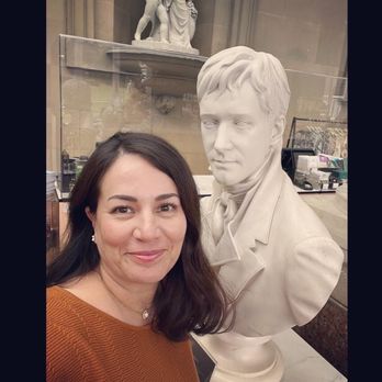 Chatsworth House - Plaque states this is the bust used in the 2005 movie. It also asks to please "do not kiss the bust" ha - Landmarks & Historical Buildings Near Me