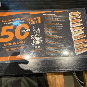 Sushi Joint - 50% off menu!!! - Sushi Bars Near Me - Norwalk, California