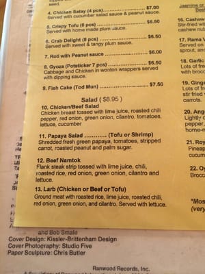 Menu photo 6 Cherry Street Thai Seattle, WA