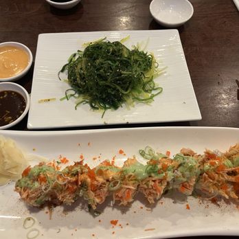 Old Dominion Grill and Sushi - Dinner: Ravens Roll & Seaweed Salad - Sushi Bars Near Me - Frederick, Maryland