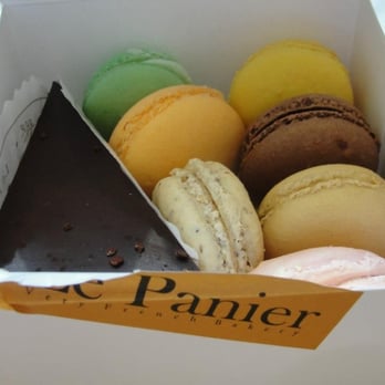 Le Panier - A slice of Opera cake (chocolate, hazelnut) and macarons - Bakeries Near Me - Seattle, Washington