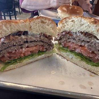 Edmond's Burgers & More - Bacon cheeseburger with Swiss cheese - American Near Me - Plano, Texas Edmond's Burgers & More - Bacon cheeseburger with Swiss cheese - American Near Me - Plano, Texas