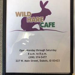 Wild Hare Cafe - Menu front