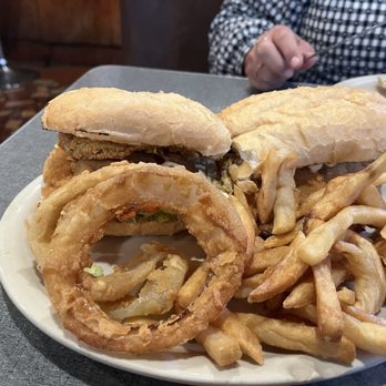 Herby-K's - Shrimp and Oyster Poboy (ordered half, kitchen made a whole poboy, but still only charged me for half) - Cajun/Creole Near Me - Shreveport, Louisiana Herby-K's - Shrimp and Oyster Poboy (ordered half, kitchen made a whole poboy, but still only charged me for half) - Cajun/Creole Near Me - Shreveport, Louisiana