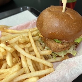 PLANT SLAYER - Chicken sandwich and fries - Vegan Near Me - Fresno, California