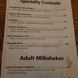812 Pizza - Drink menu page 1