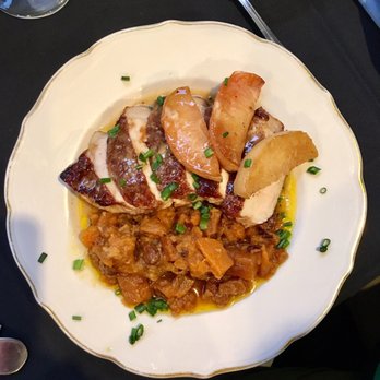 Baked - Cinnamon apple pork chop with yam confit - Cafes Near Me - Shelburne Falls, Massachusetts Baked - Cinnamon apple pork chop with yam confit - Cafes Near Me - Shelburne Falls, Massachusetts