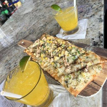 Max's Grille - Mango Mojito & street corn pizza - this pizza is one of my forever favs - New American Near Me - Boca Raton, Florida