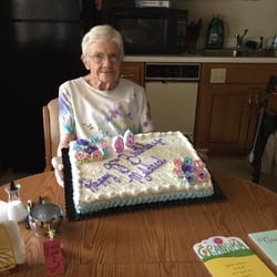Hy-Vee - On Sunday, August 2, 2015, I picked up a Hy Vee half sheet beautifully decorated birthday cake for a 98 year old person.