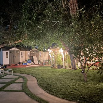 Newport Landscape - Grass area at night - Landscaping Near Me Newport Landscape - Grass area at night - Landscaping Near Me