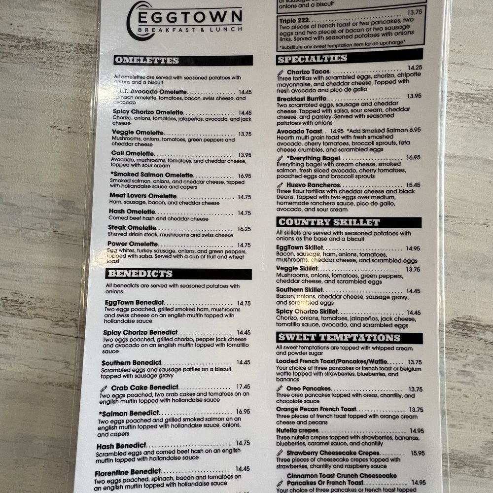 Egg Town - Menu - Breakfast & Brunch Near Me - Bradenton, Florida