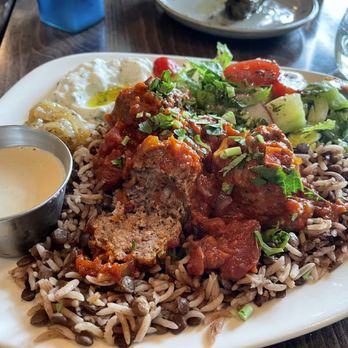 Laziz Kitchen - lebanese platter w/ lamb meatballs - Middle Eastern Near Me - Salt Lake City, Utah
