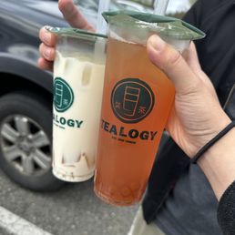 Aiyu Green Milk Tea and Pink Guava Spring Tea