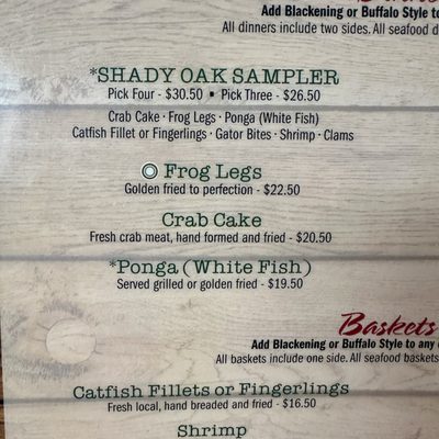 Menu photo 1 Shady Oak Restaurant DeLand, FL Menu photo 1 Shady Oak Restaurant DeLand, FL