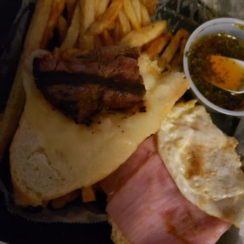 Buenos Aires Grill - That's all the meat that was inside the sandwich. Ugh $20 + tax and tip. Not worth it at all. - Argentine Near Me - Northridge, California