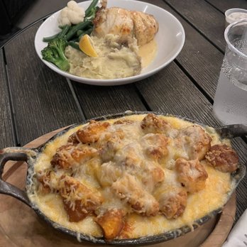 Proving Ground Waterfront Dining - Stuffed flounder and 3 cheese Mac and cheese with Buffalo fried chicken - Tiki Bars Near Me - Highlands, New Jersey Proving Ground Waterfront Dining - Stuffed flounder and 3 cheese Mac and cheese with Buffalo fried chicken - Tiki Bars Near Me - Highlands, New Jersey