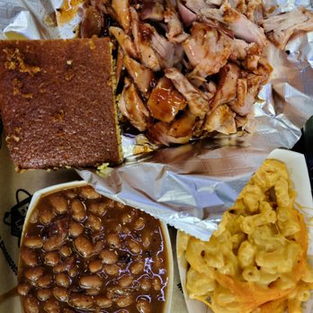 The Redneck BBQ Lab - Chopped chicken, beans, mac 'n cheese, corn bread. - Barbeque Near Me - Benson, North Carolina