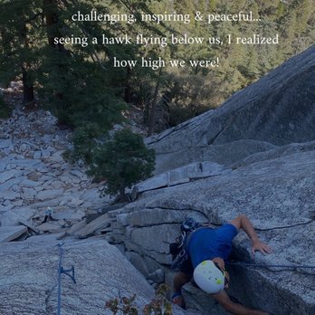 Golden State Guiding - Mike learning how to place gear & build an anchor - Rock Climbing Near Me Golden State Guiding - Mike learning how to place gear & build an anchor - Rock Climbing Near Me
