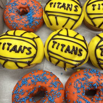 Zombee Donuts - Cal State Fullerton Titan Women's Water Polo custom donuts! - Donuts Near Me - Fullerton, California