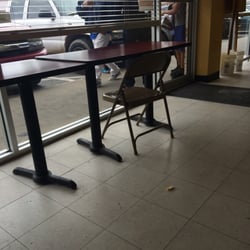 Chicken & Fried Rice - Emphasis on simple seating.