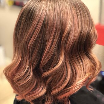 Hair By Eileen - Rose gold balayage by Eileen - Hair Stylists Near Me - New Braunfels, Texas Hair By Eileen - Rose gold balayage by Eileen - Hair Stylists Near Me - New Braunfels, Texas